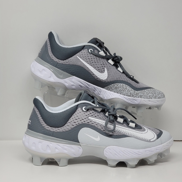 Nike Alpha Huarache Elite 4 MCS Mens Size 14 FD6221-012 Gray Baseball Cleats New - Picture 1 of 9